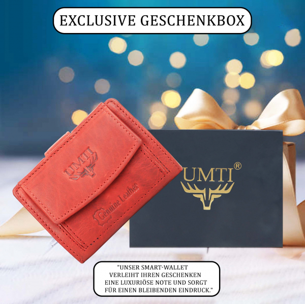 Slim Wallet mit Münzfach & RFID-Schutz 24- (12A) Mini Geldbörse Herren & Damen - Kartenetui Kreditkartenetui - Portmonee Geldbeutel Portemonnaie Neu